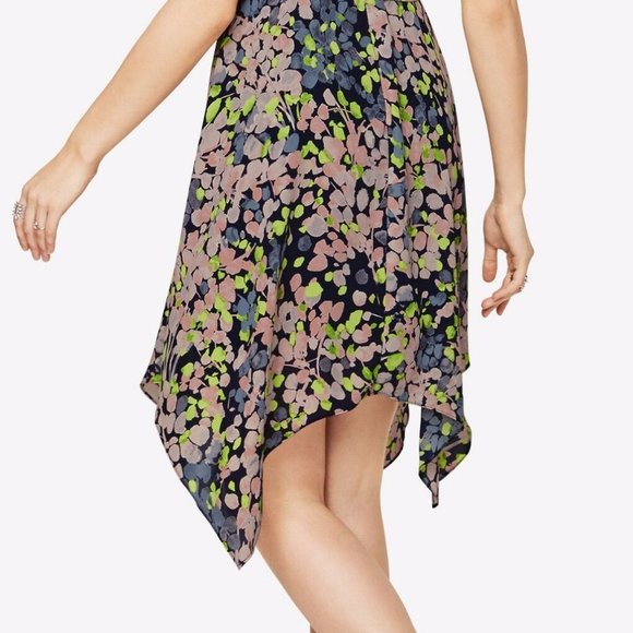 BCBG MAXAZRIA Jessica Floral-Print Dress DARK MIDNIGHT COMBO Size 0 - Picture 4 of 6